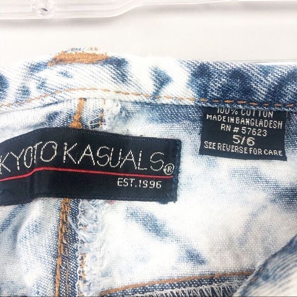 KYOTO KASUALS | Vintage Bleach Tie Dye Crop Jeans Women’s Junior Size 5 - Picture 6 of 7